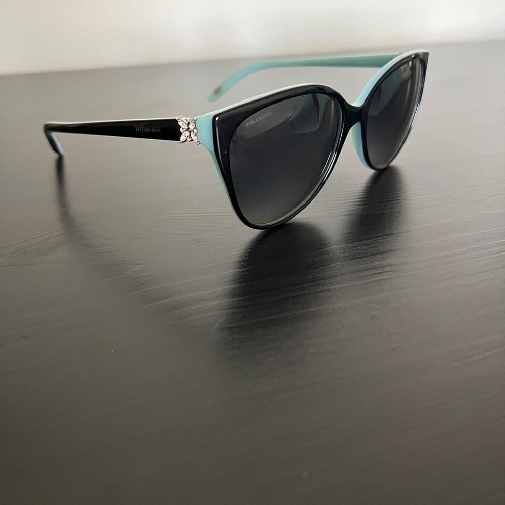 Tiffany & Co. Black and Turquoise Cat Eye Sunglasses, 58mm